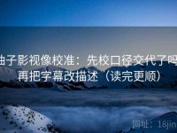 柚子影视像校准：先校口径交代了吗，再把字幕改描述（读完更顺）