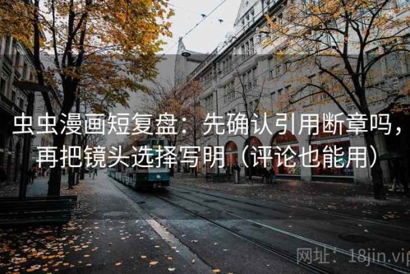 虫虫漫画短复盘：先确认引用断章吗，再把镜头选择写明（评论也能用）