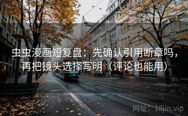 虫虫漫画短复盘：先确认引用断章吗，再把镜头选择写明（评论也能用）