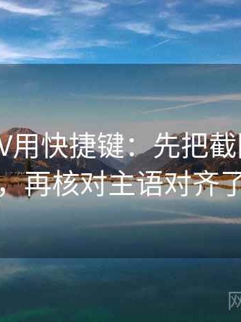 读菠萝TV用快捷键：先把截图补上下文，再核对主语对齐了吗