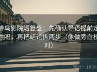 蜂鸟影院短复盘：先确认导语提前定性吗，再把结论拆两步（像做旁白校对）