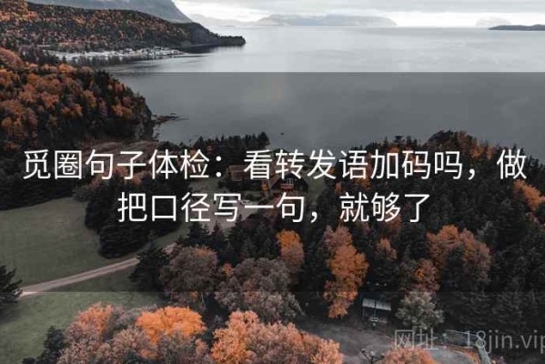 觅圈句子体检：看转发语加码吗，做把口径写一句，就够了
