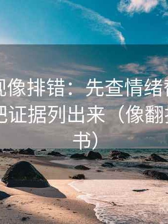 番茄影视像排错：先查情绪替代证据吗，再把证据列出来（像翻折页说明书）