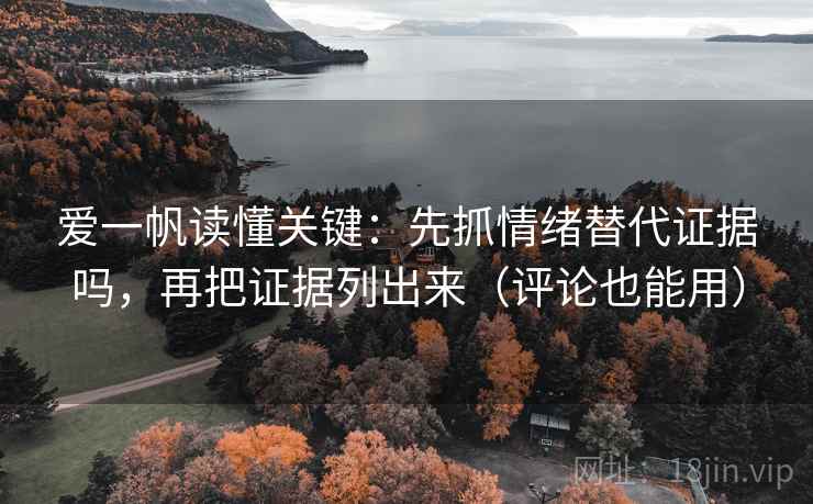 爱一帆读懂关键：先抓情绪替代证据吗，再把证据列出来（评论也能用）